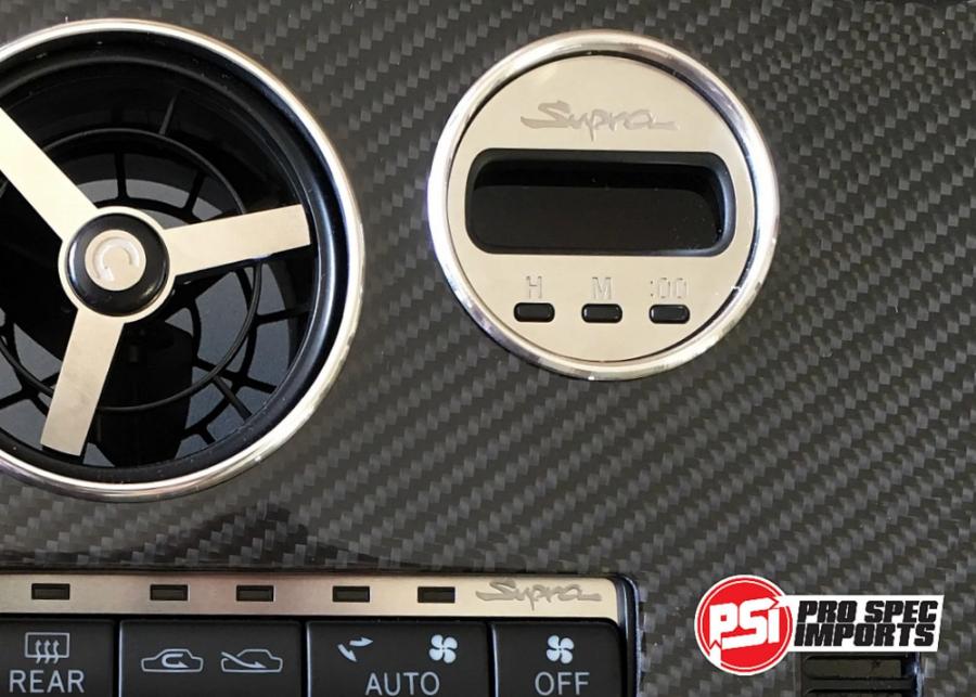 USA Supra Interior - Brushed Stainless Billet HVAC Deluxe 10pc Combo - Pro Spec Imports - Stainless Dials - "S" Logo - -