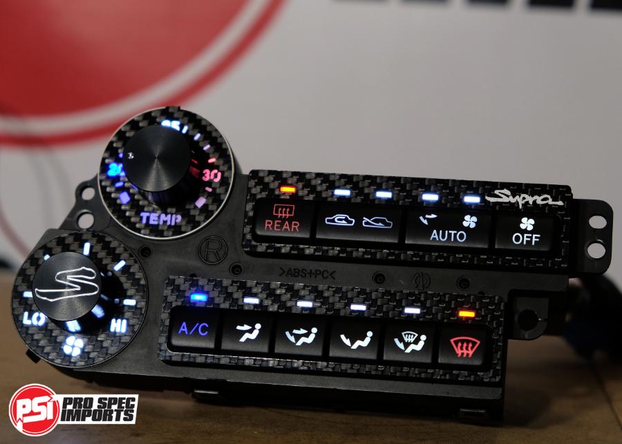 JDM Supra Interior - Carbon Edition HVAC 6pc Combo - Pro Spec Imports - Black Dials - 