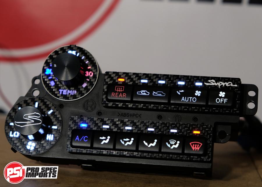 JDM Supra Interior - Carbon Edition HVAC 6pc Combo - Pro Spec Imports - Black Dials - "S" logo - -