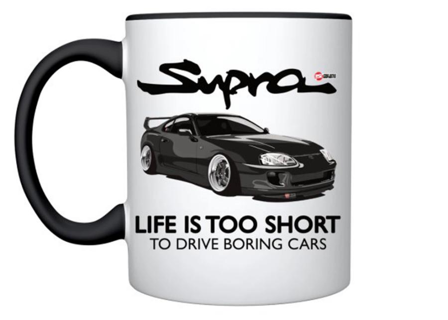 Black Supra mug - Life is too short to drive boring cars. - Pro Spec Imports - 