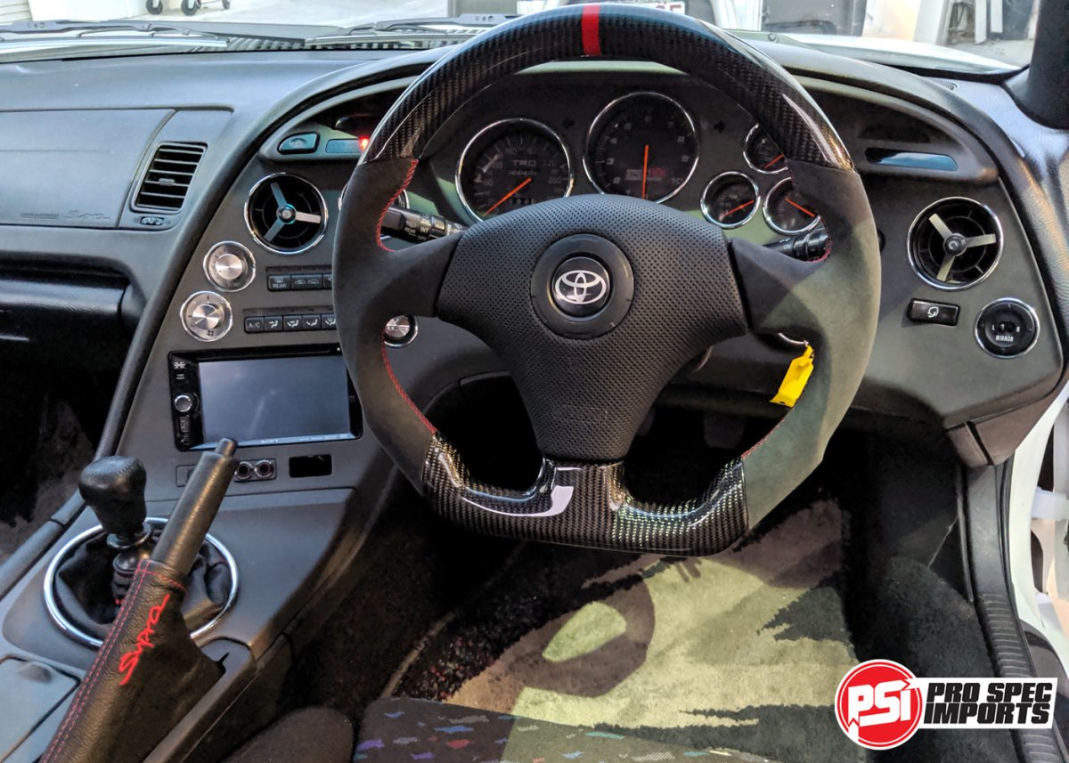 JDM S2 Supra Interior - Brushed Stainless HVAC 9pc Deluxe Combo - Pro Spec Imports - Stainless Dials "S" Logo - -