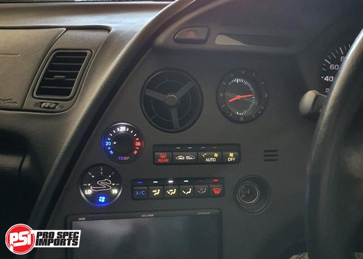 JDM Supra Interior - Stealth Black Billet HVAC 6pc Combo - Pro Spec Imports - Black Dials - Plain - -