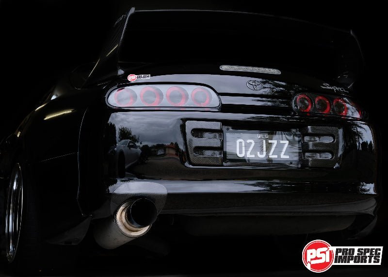 A80 (MK4) Supra Carbon Fibre Exhaust Shield / Bumper Shroud - 3K Twill Weave Pattern - Pro Spec Imports - 