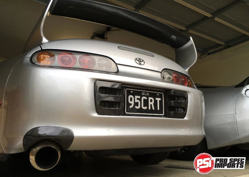 A80 (MK4) Supra Carbon Fibre Exhaust Shield / Bumper Shroud - 3K Twill Weave Pattern - Pro Spec Imports - 