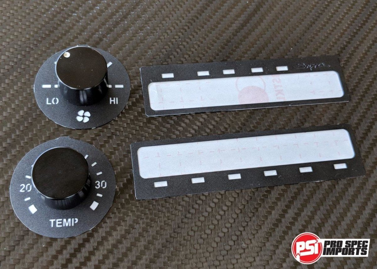 JDM Supra Interior - Stealth Black Billet HVAC 6pc Combo - Pro Spec Imports - Black Dials - Plain - 