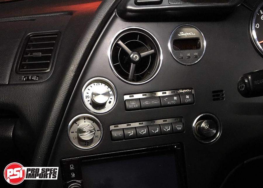 JDM S1 Supra Interior - Brushed Stainless Billet HVAC Mega 8pc Combo - Pro Spec Imports - Stainless Dials - 