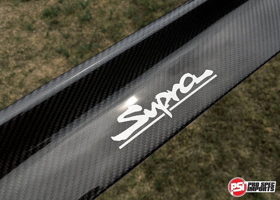 Toyota Supra A80 Mk4 Carbon Fibre Door Sills / Kick Panel Set - Pro Spec Imports - Red Supra Logo - 