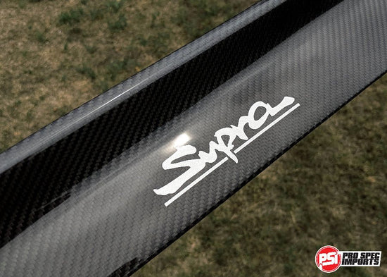 Toyota Supra A80 Mk4 Carbon Fibre Door Sills / Kick Panel Set - Pro Spec Imports - Red Supra Logo - -