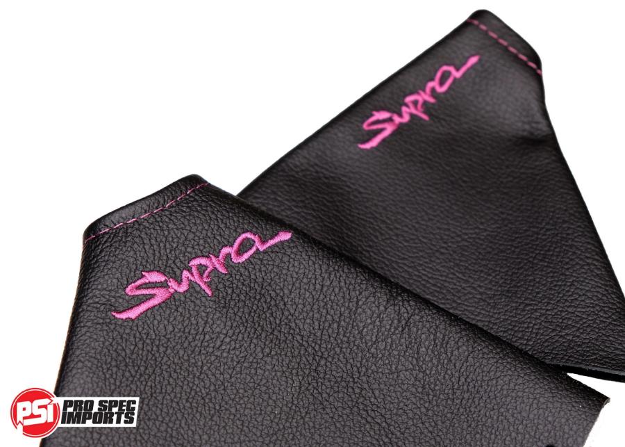 Mk4 Supra Interior Leather Boot Sets - Pro Spec Imports - Grape Purple - Supra Logo - Shifter Boot Only - 