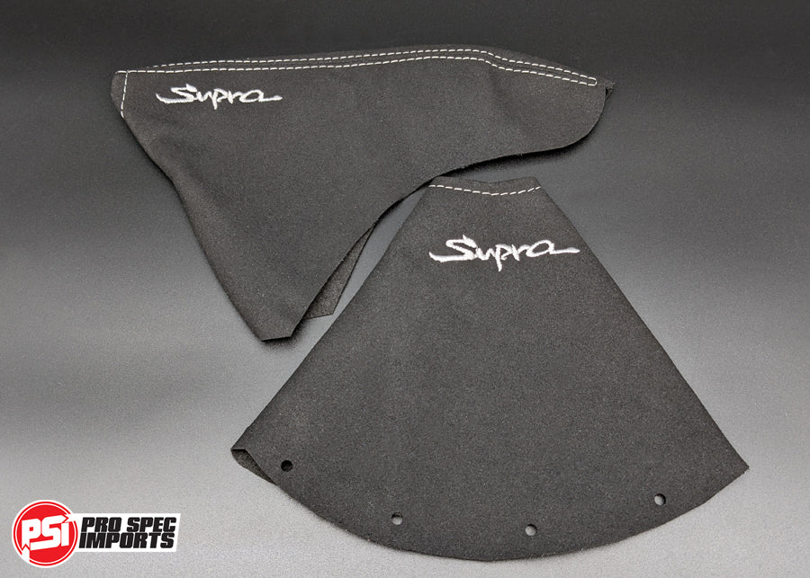 Mk4 Supra Interior Alcantara Boot Sets - Pro Spec Imports - Grey Stitch with Supra Logo - Shifter Boot Only - 