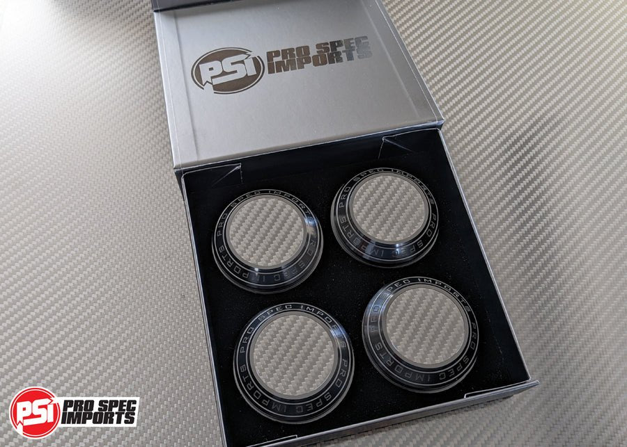 Work Meister S1 3P & 2P Centre Caps - Supra Mk4 A80 60.1mm Hubring Locating Toyota - Carbon Fibre Centre, Billet CNC Aluminium 6061 - T6 - Pro Spec Imports - Black Anodised - Carbon Centre - 18