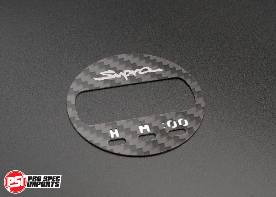 Carbon Fibre S1 Digital Clock Face Plate with 'Supra' logo - Pro Spec Imports - -