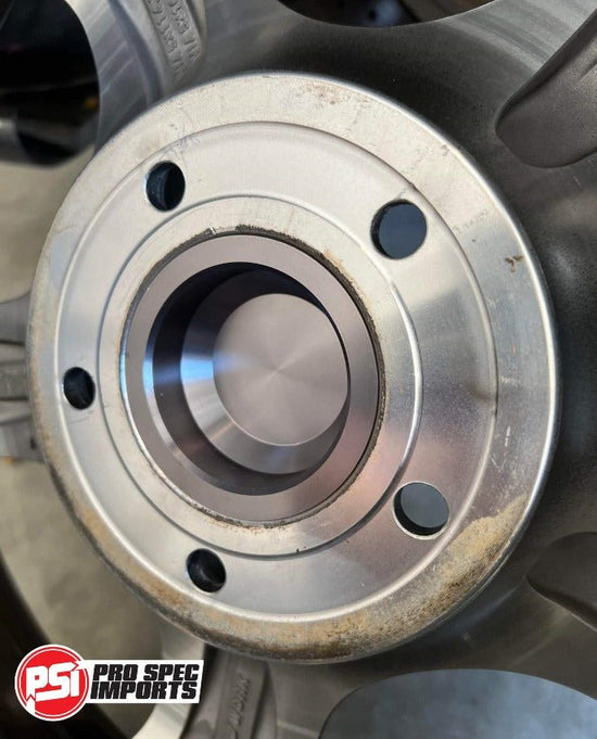 Billet CNC Centre caps to suit Work Meister S1 3P wheels - on Toyota and Lexus 60.1mm Hubring - Chaser, MR2, Soarer, Supra, Celica etc - Pro Spec Imports - 2K Paint Gunmetal - 18" - S1 3P Meisters -