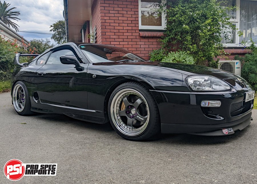 Billet CNC Centre caps to suit Work Meister S1 3P wheels - on Toyota and Lexus 60.1mm Hubring - Chaser, MR2, Soarer, Supra, Celica etc - Pro Spec Imports - 2K Paint Gunmetal - 18" - S1 3P Meisters -