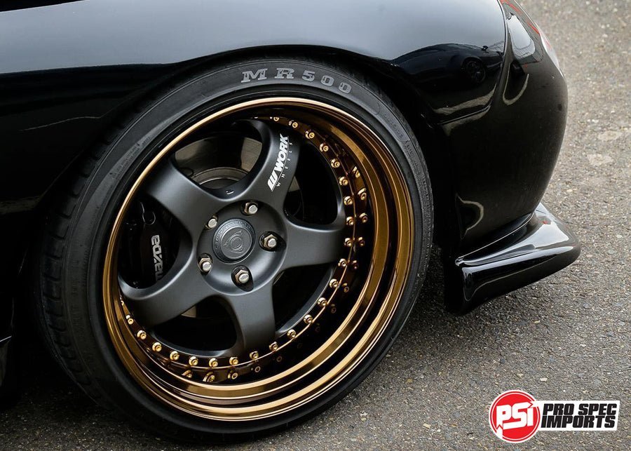 Work Meister S1 3P, 18" Centre Caps - Suit Mazda RX7 FD3S FC, RX8, Cosmo, Mazda 6, Mazda 3, Rotor Hubcentric Ring 67.1mm - Pro Spec Imports - Rotor Logo - 18" - 
