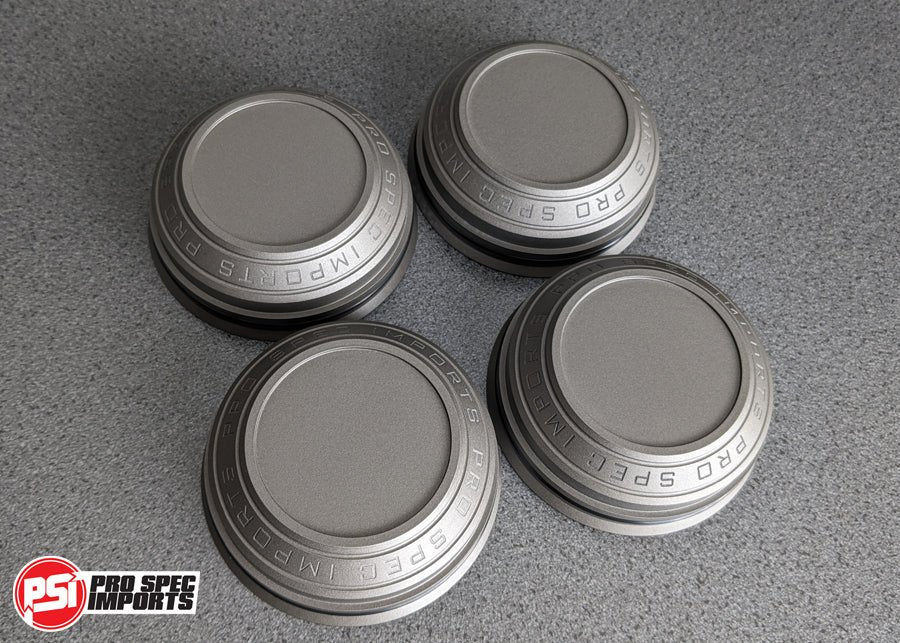 Fits Toyota - Billet CNC Centre caps to suit Work Meister S1 3P and 2P wheels, 60.1mm Hubcentric - Chaser, MR2, Soarer, Supra, Celica etc - Pro Spec Imports - 2K Paint Gunmetal - 18" - S1 3P Meisters -