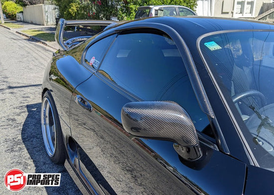 Mk4 Supra Carbon Fibre Weather Shields/Wind Deflectors/Rain Guards/OEM style-Pro Spec Imports-Weather Shields + Mirror Covers