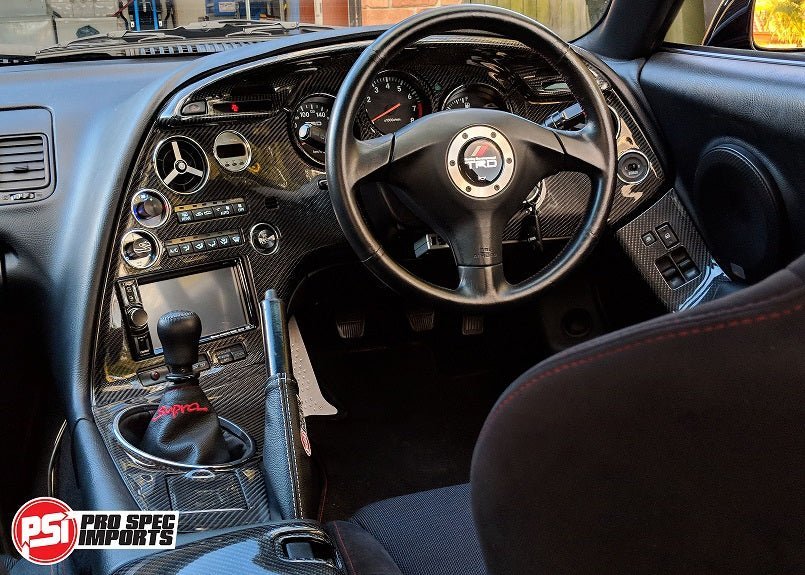 JDM S1 Supra Interior - Brushed Stainless Billet HVAC Deluxe 10pc Combo - Pro Spec Imports - Stainless Dials - 