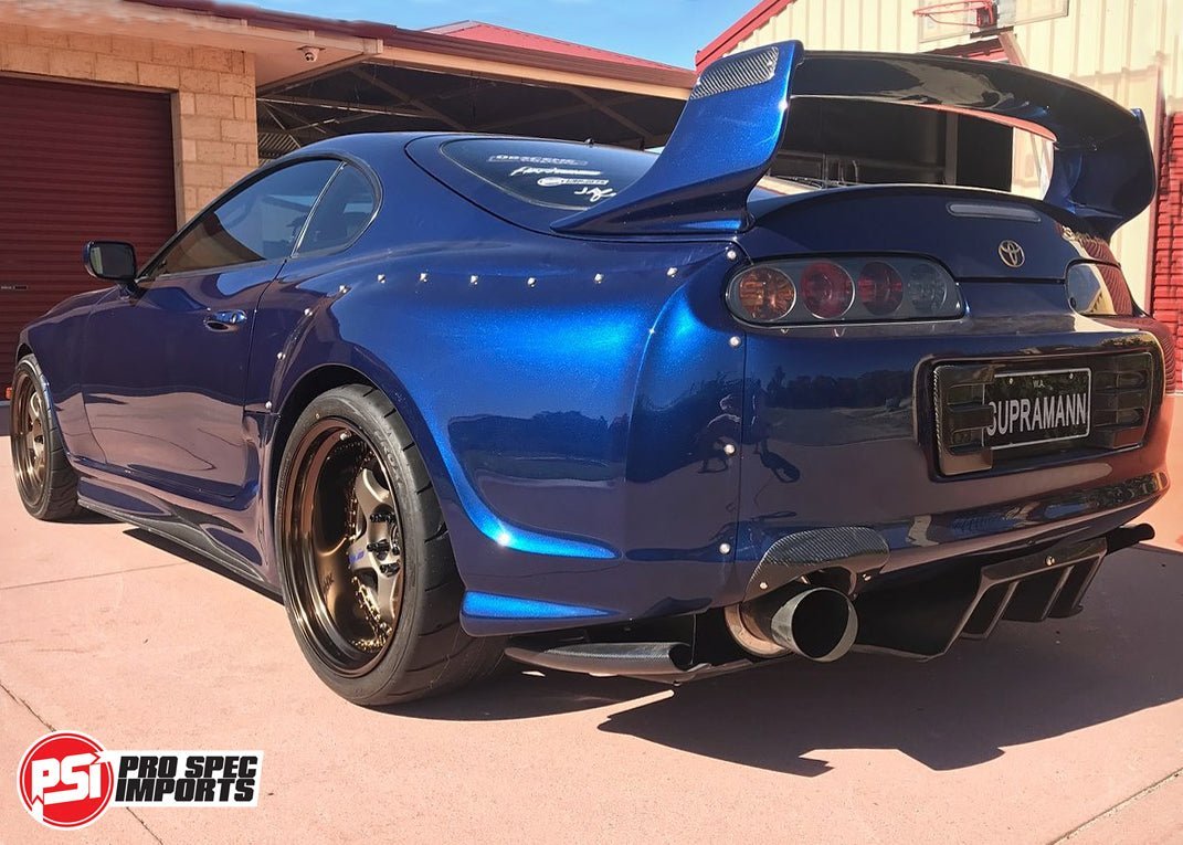 A80 (MK4) Supra Carbon Fibre Exhaust Shield / Bumper Shroud - 3K Twill Weave Pattern - Pro Spec Imports - 