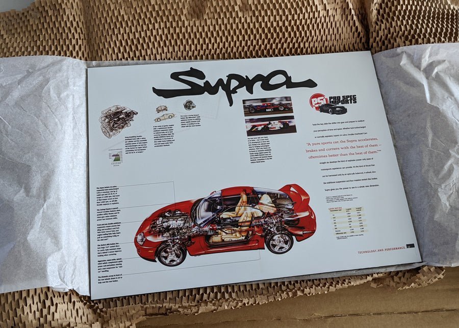 Aluminium print Supra vintage catalogue style - Pro Spec Imports - With Pro Spec Imports Logo - 