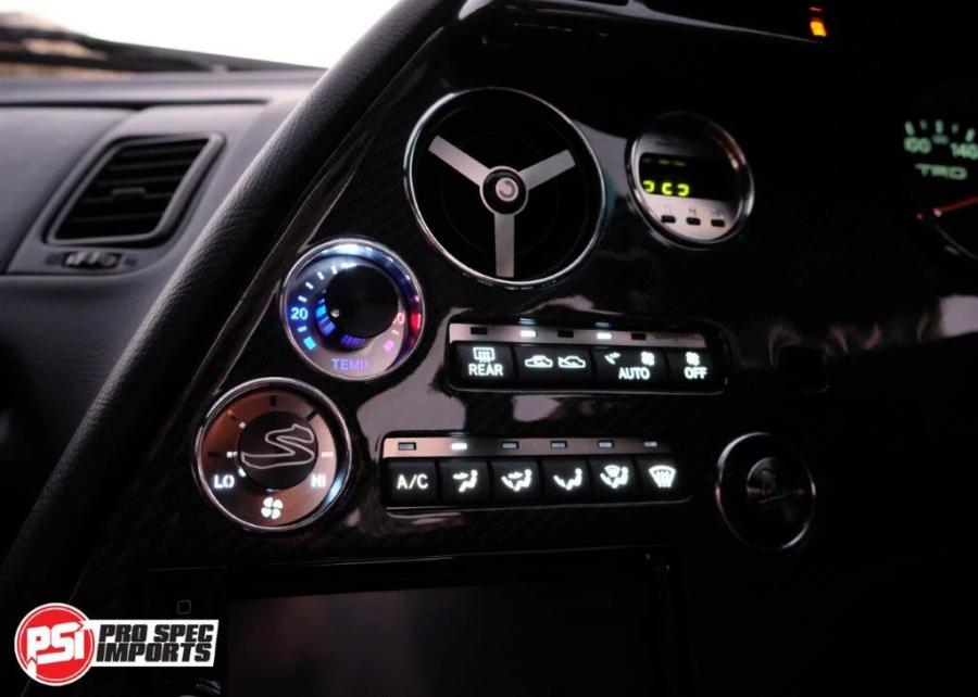 JDM S1 Supra Interior - Brushed Stainless Billet HVAC Deluxe 10pc Combo - Pro Spec Imports - Stainless Dials - "S" Logo - -