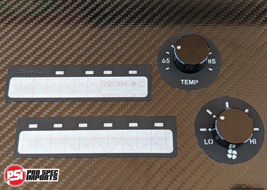 USA Supra Interior - Stealth Black Billet HVAC 6pc Combo - Pro Spec Imports - Black Dials - Plain - 