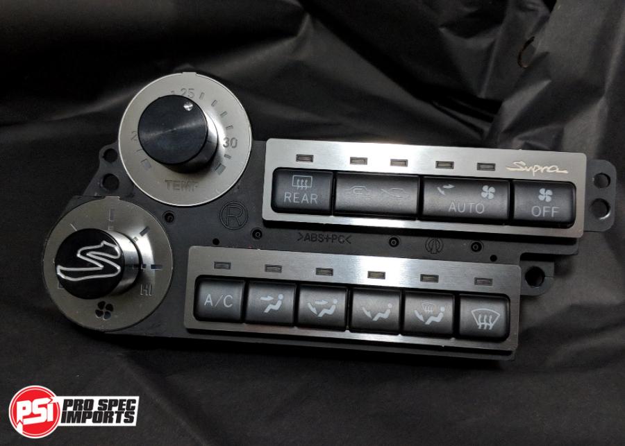JDM Supra Interior - Brushed Stainless HVAC 6pcs Combo - Pro Spec Imports - Plain Stainless Dials - 