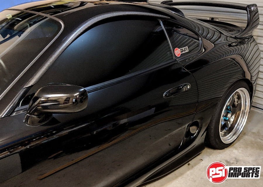 Load image into Gallery viewer, Mk4 Supra Carbon Fibre Weather Shields/Wind Deflectors / Rain Guards / OEM style - Pro Spec Imports - Carbon Weather Shields
